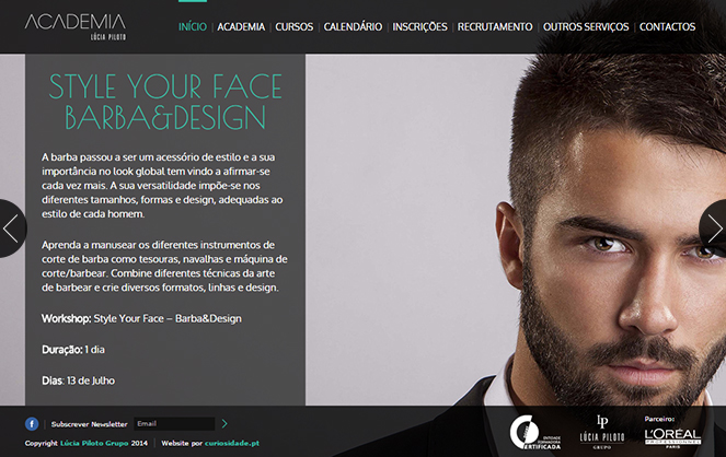 Website Lúcia Piloto Academia