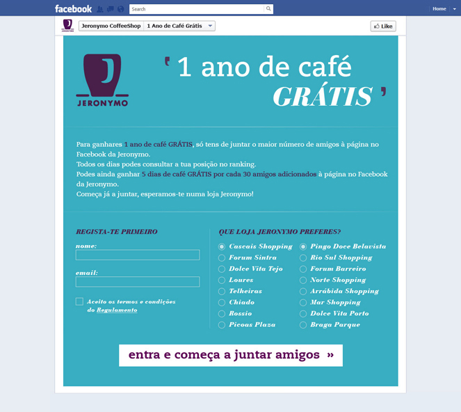 Jeronymo Coffee Shop | Campanha 1 Ano de Café Grátis