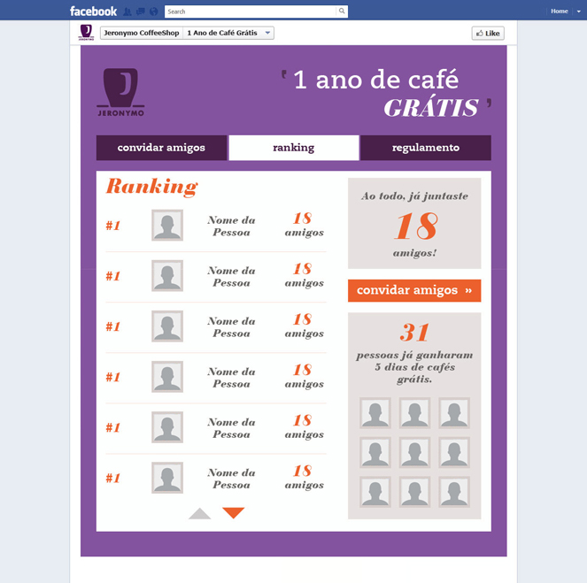 Jeronymo Coffee Shop | Campanha 1 Ano de Café Grátis